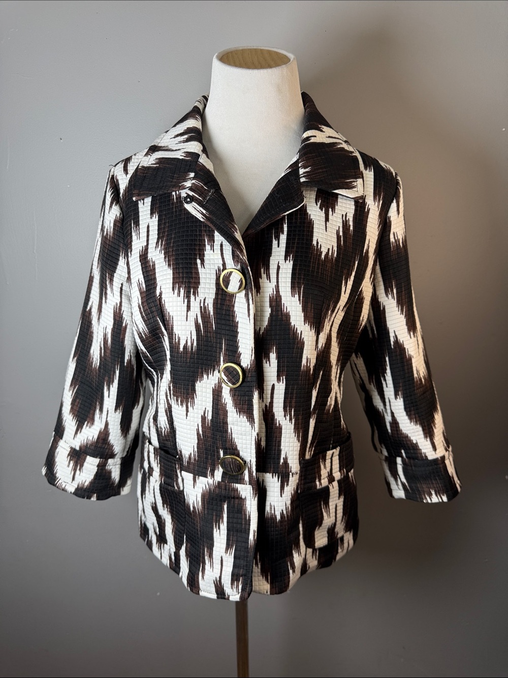 Women's Black and White Patterned Jacket